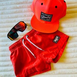 Kids Red Swim Trunks